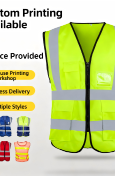 Reflective multi-pocket safety vest(customizable)