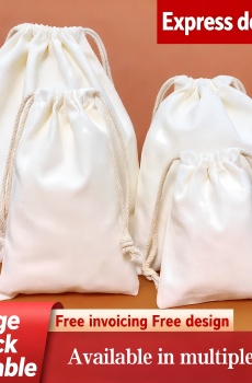 Blank canvas dust drawstring bag