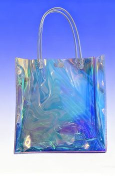 Iridescent Holographic Clear Tote - Shiny Plastic Bag