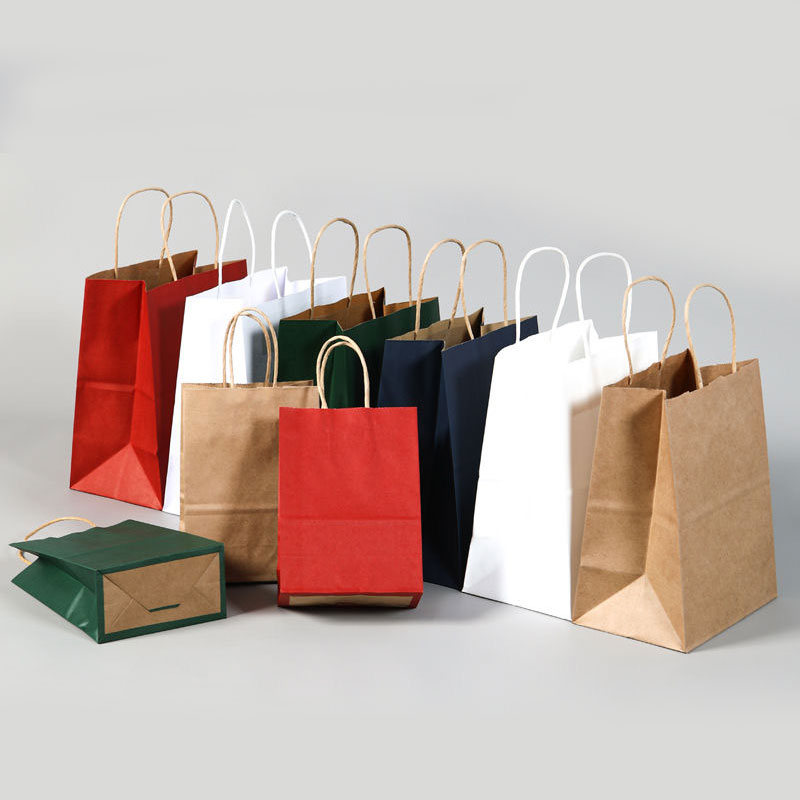 Colorful Kraft Paper Shopping Bags