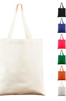Solid Color Canvas Tote Bags