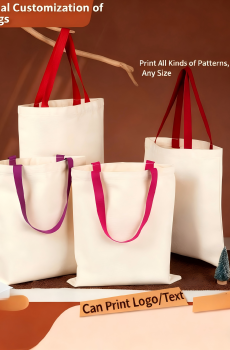 Blank canvas bag with custom logo