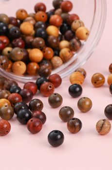 Simple Handmade DIY Beads of Wooden Thuja and Padauk