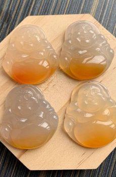 Natural Ice-like Chalcedony Buddha Pendant