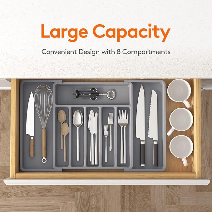 Large - Capacity Kitchen Drawer Organizer, Utensil Storage B