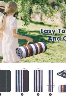Portable Striped/Checkered Moisture - Proof Picnic Mat