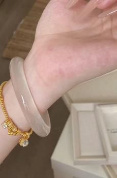 Chalcedony Bangle - Elegant & Translucent