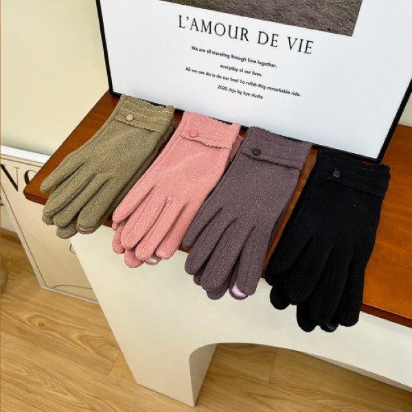 Women's Cozy Winter Full-Finger Gloves - Soft Warm Fabric.