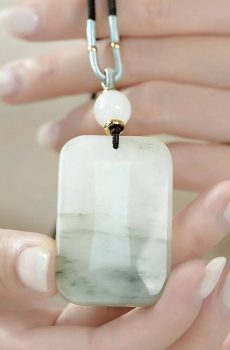 Natural Hetian White JadePeace Pendant
