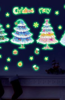 Christmas Window Clings Glow in Dark Decals