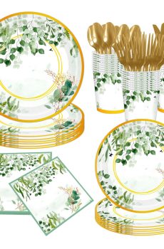 Customizable Disposable Paper Plates Set for Parties