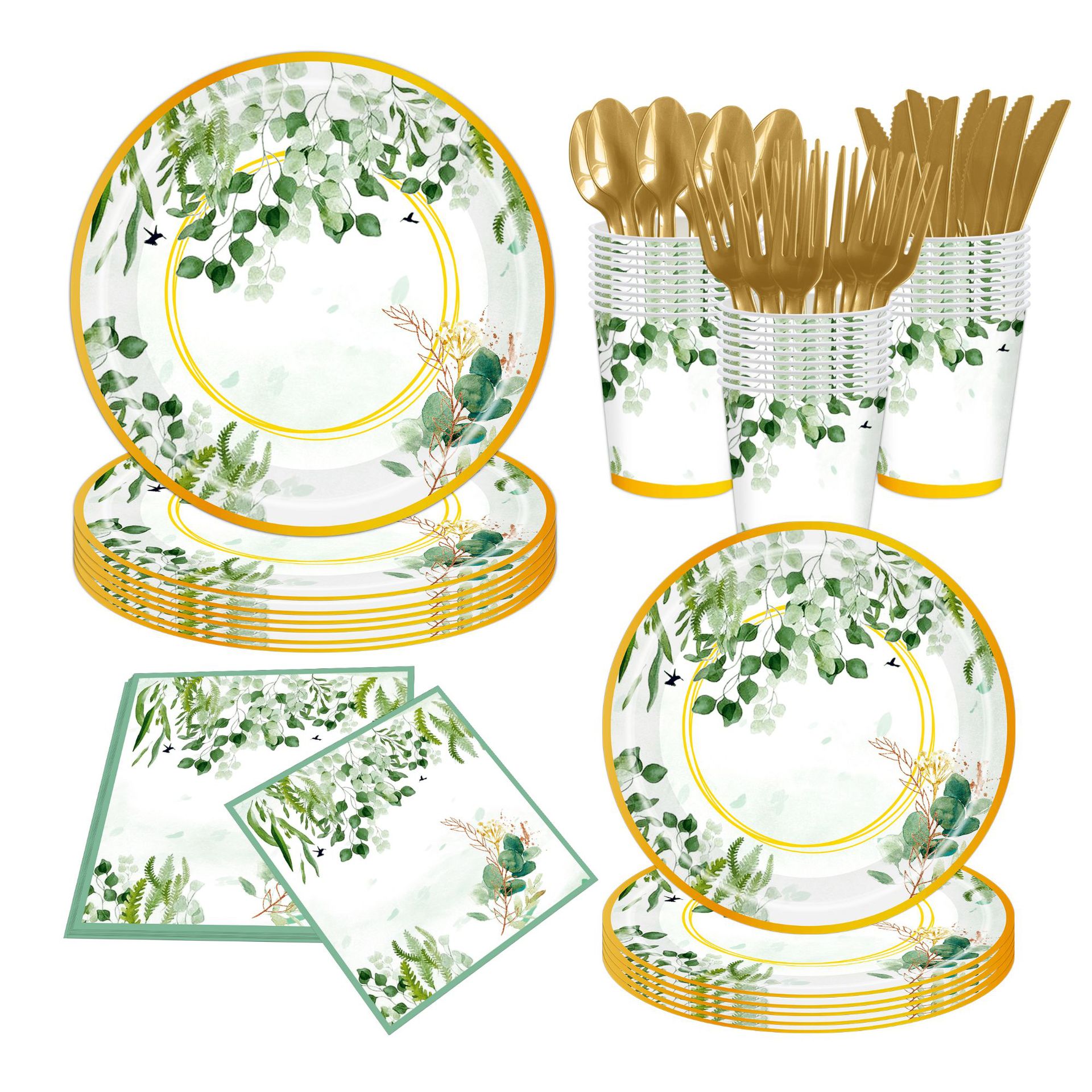 Customizable Disposable Paper Plates Set for Parties