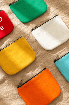 Solid Color Canvas Coin Purse, Unisex Portable Wallet