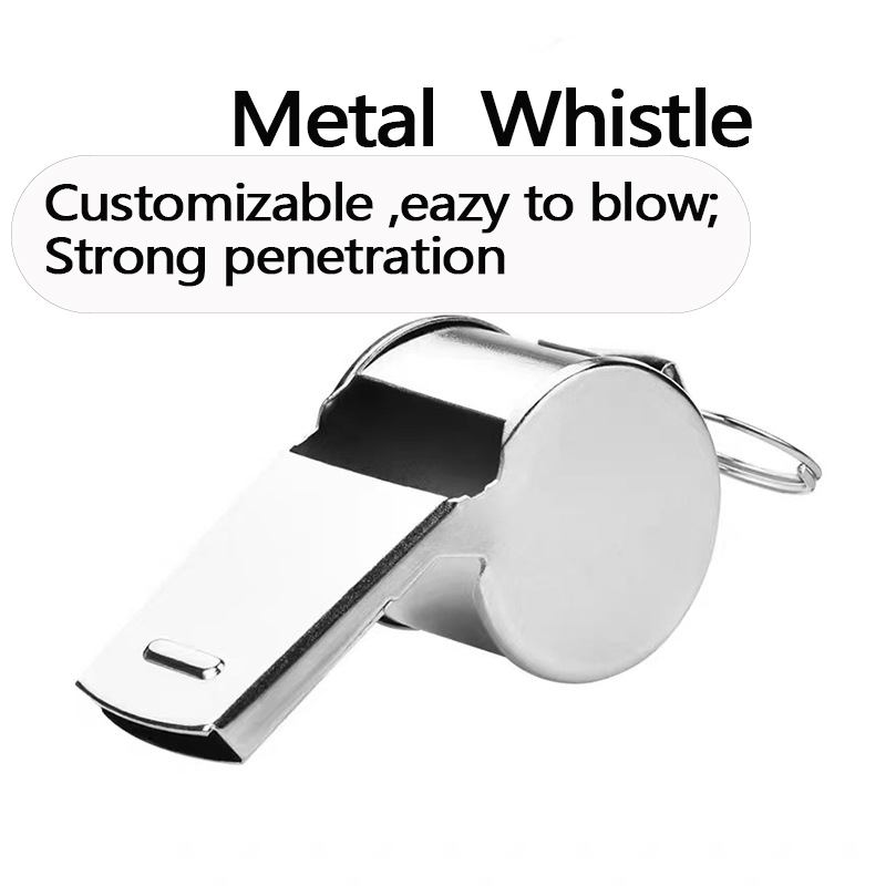 Stainless Steel Sports Whistles with Lanyard