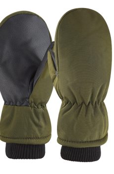 Oversized Thickened Fleece-Lined Mitten Gloves-Leather Palm