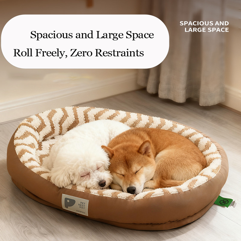 Spacious Large Pet Bed for Dogs & Catss - Plush Cuddler Bed