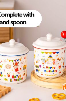 Happy Birthday Themed Mug with Lid & Spoon