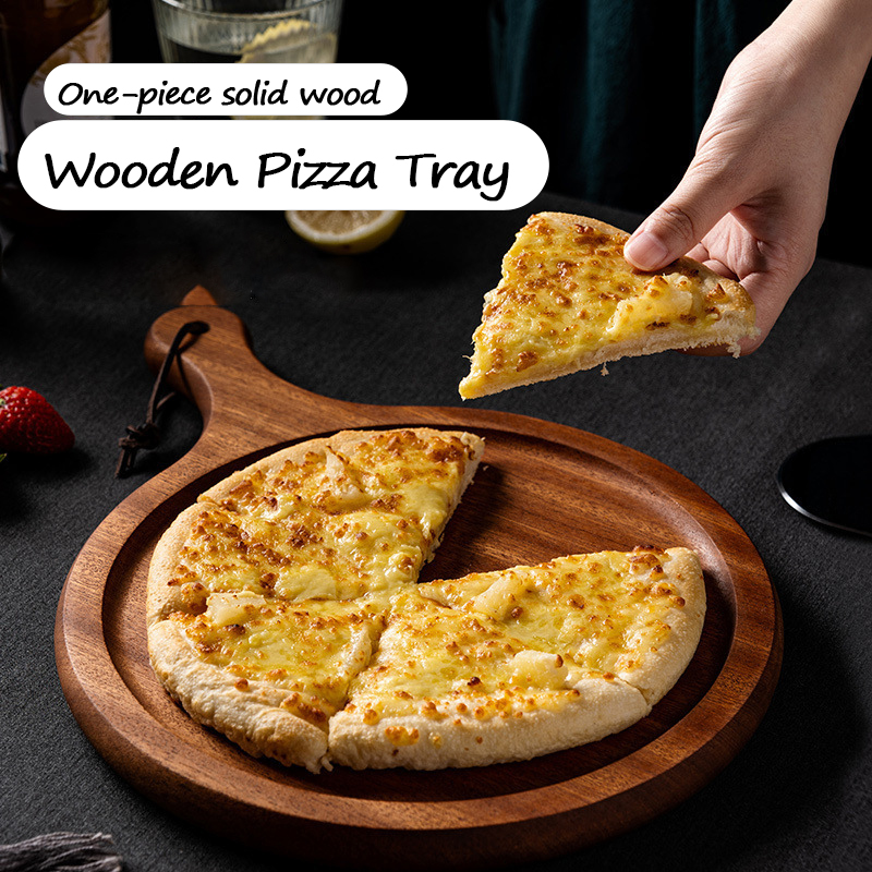 Natural Wood Pizza Peel, Premium Wooden Pizzas Tray
