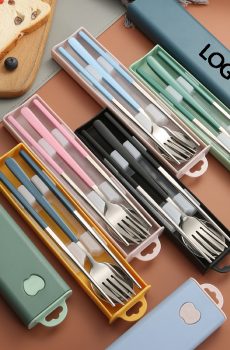 Portable Stainless Steel Tableware Set, Spoon and fork