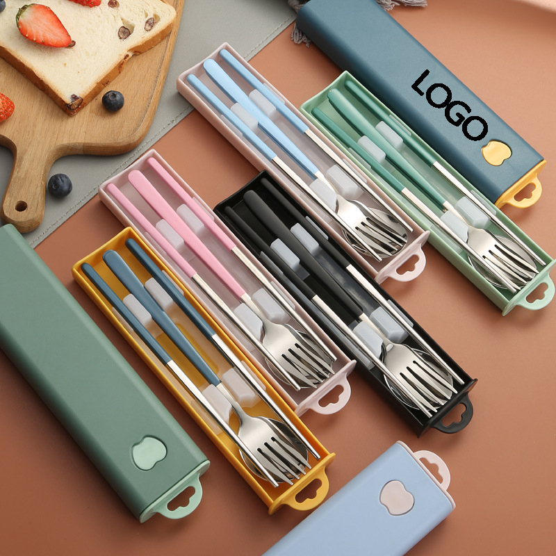 Portable Stainless Steel Tableware Set, Spoon and fork