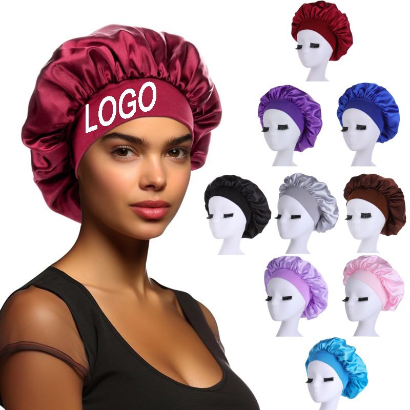 Stretchy Satin Sleep Bonnets - High Elasticity Polyester Cap