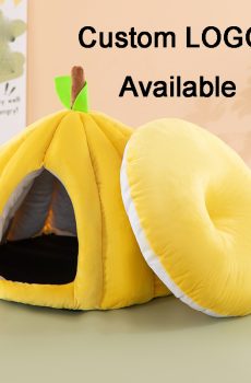 Cartoon Pumpkin Pet Bed for Cats and Small Dogs