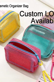 Dopamine Color Block Mesh Cosmetic Bag