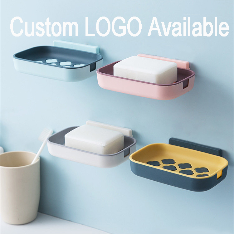 Soap Dish, Drill-Free Adhesive Wall-Mounted Soap Holder