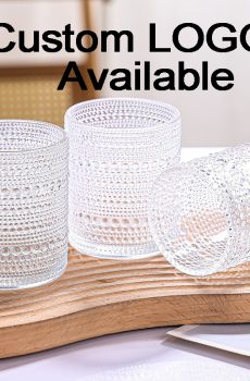 Retro Beaded Embossed Glass Cup