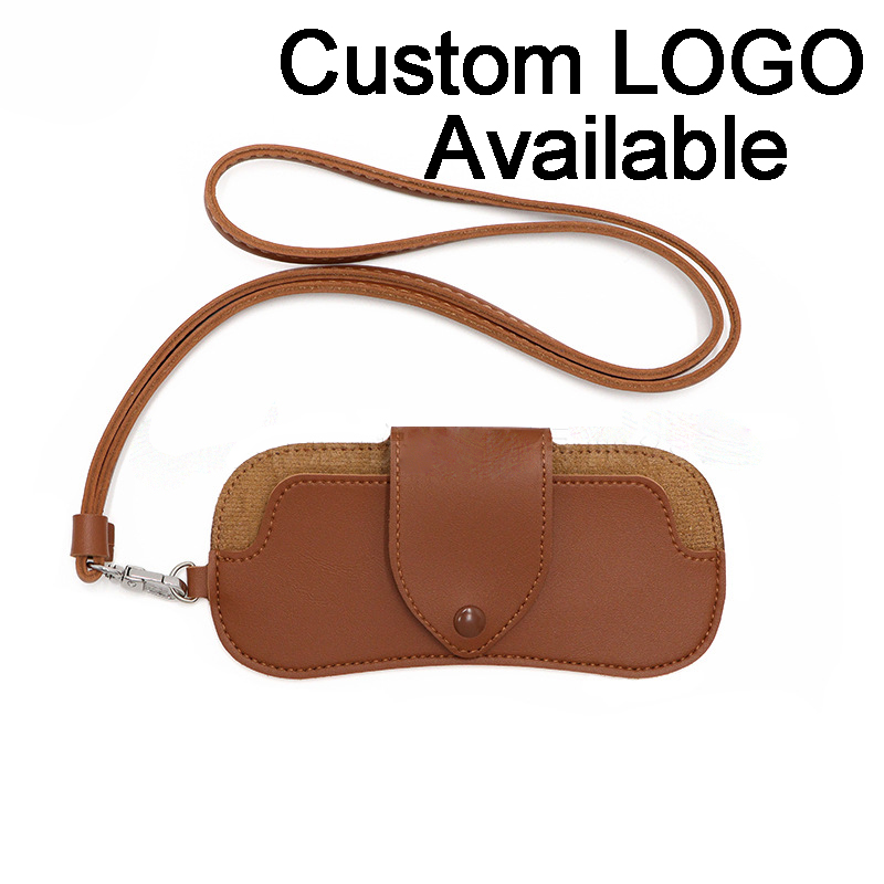 PU Leather Eyeglasses Case, Hanging Neck Sunglasses Storage